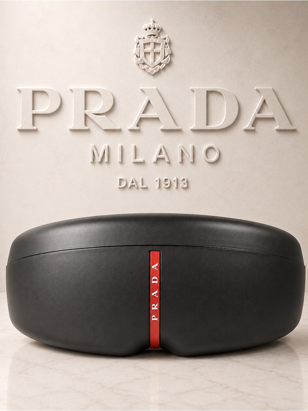 PRADA Sport Sunglasses Case – Hard Shell Black & Red